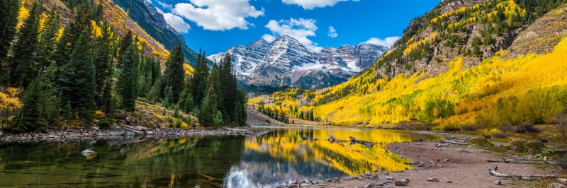 Maroon Bells Panorama in Autumn