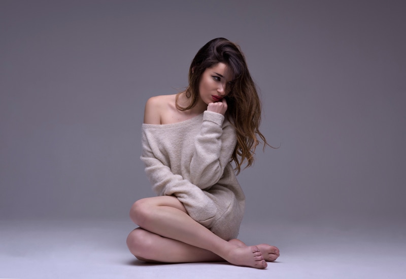 Carolina Garcia sitting in a sweater