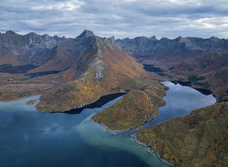 Mountains and Fjords in Lofoten, Norway
