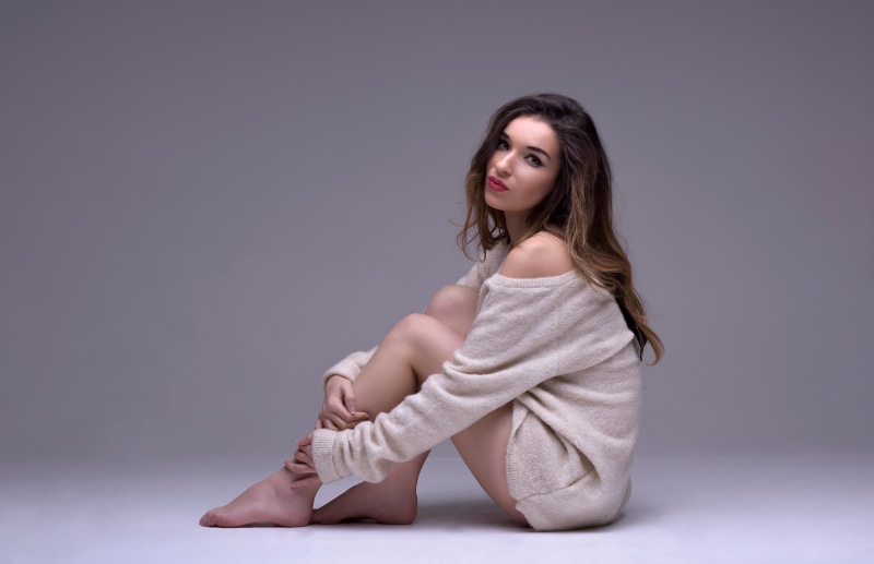 Carolina Garcia sitting in a sweater