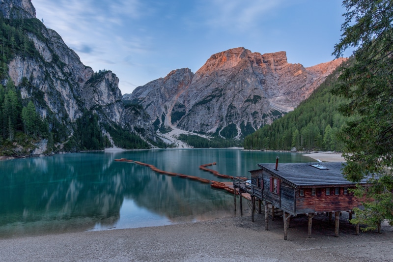 Lago di Braies, Italy, Mountains and Lake