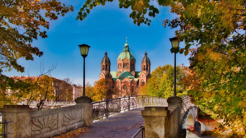 St. Lukas Church in Munich during Autumn