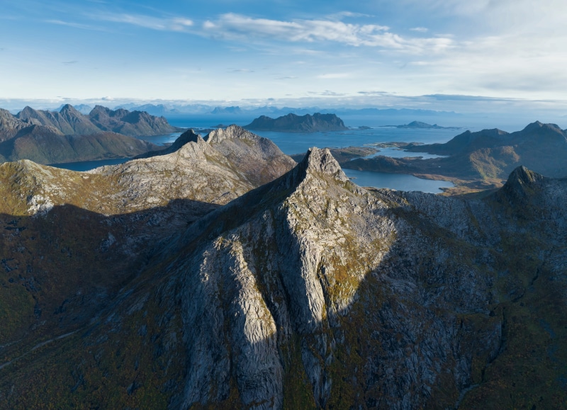 Hellskartindan Mountains in Lofoten, Norway