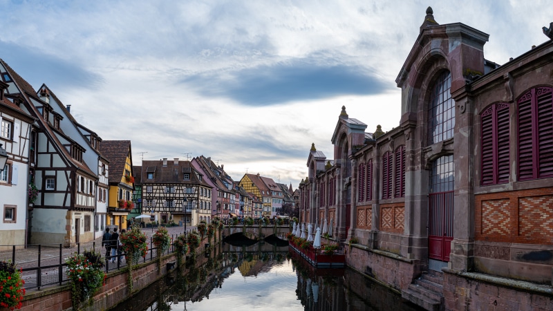 Colmar, France Canal with Half-Timbered Houses