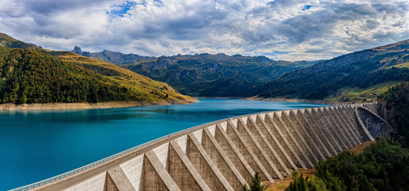 4K Roselend Dam in Savoie, France