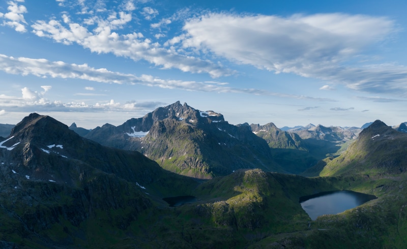 Lofoten Mountains and Lakes in Norway
