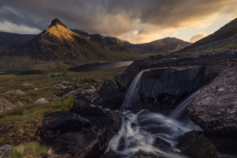 4K Snowdonia Mountains Waterfall in Wales