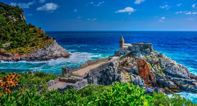 Portovenere, Italy: Church on a Rocky Coastline