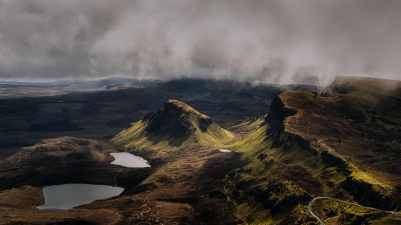 4K Scotland Mountains with Clouds