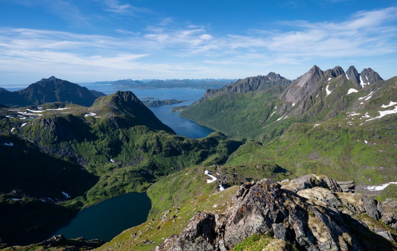 Mountains and Fjord in Lofoten, Norway