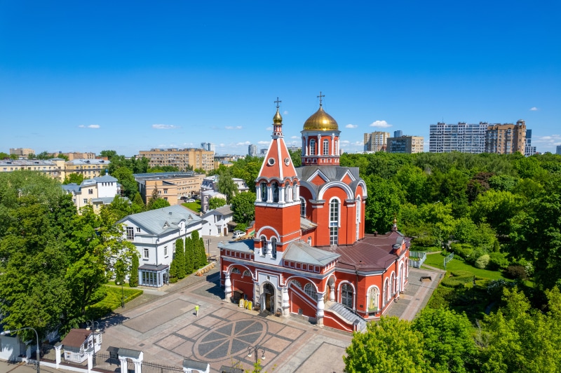 Church in Petrovsky Park, Moscow, Russia