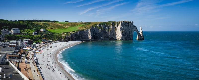 Etretat France Coast Sea Beach Cliff