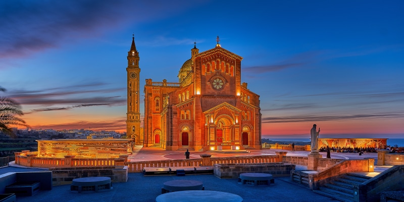 Ta' Pinu Sanctuary, Malta at Dusk