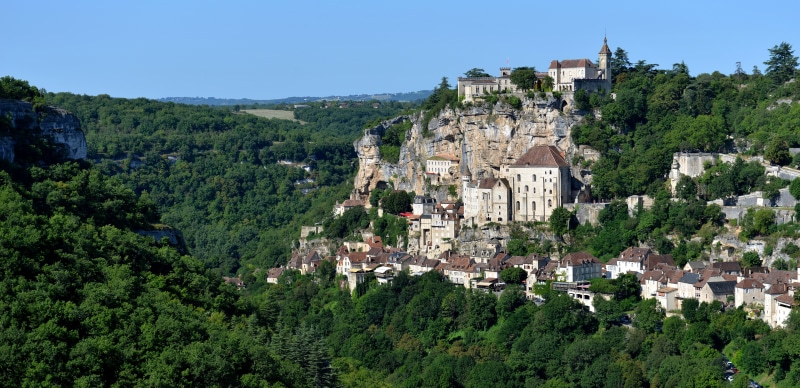Rocamadour village on a cliff in France
