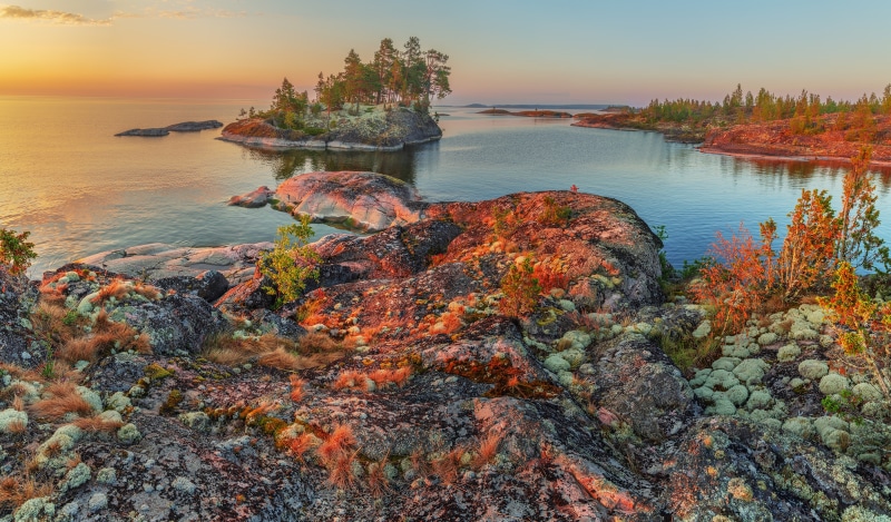 Lake Ladoga, Karelia, Russia at Sunrise