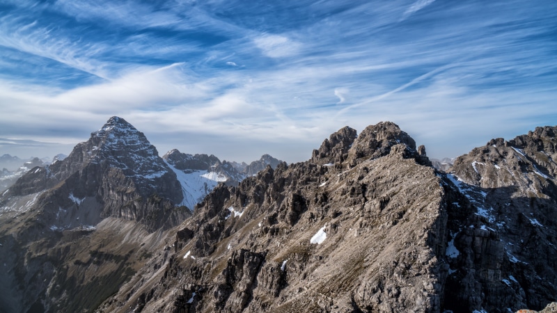 Tyrol Alps Mountains in Austria under a Blue Sky