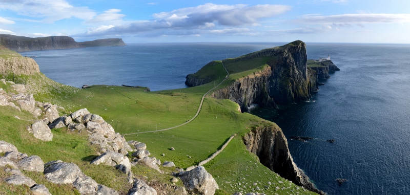 Neist Point Lighthouse on the Isle of Skye, Scotland