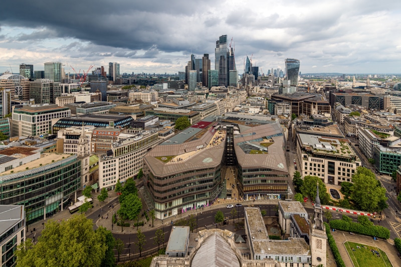 Aerial View of London Skyline