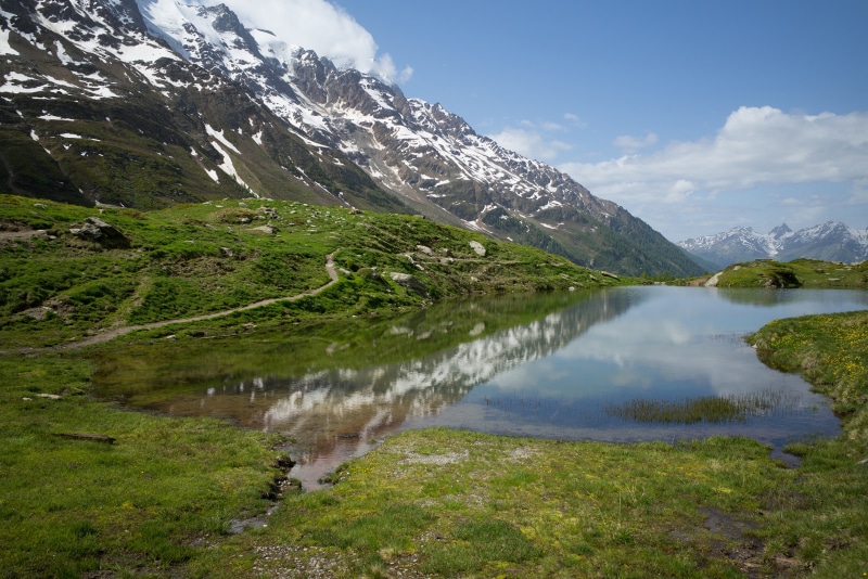 4K Blatten Switzerland Mountains Lake Alps
