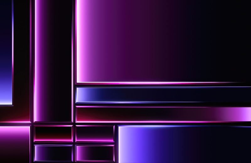 Abstract Geometric Design with Purple and Blue Neon Lights