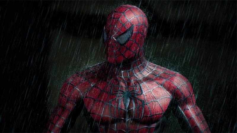 Spider-Man in the Rain