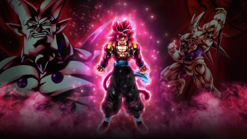 Gogeta SSJ4 from Dragon Ball with Omega Shenron and Eis Shenron