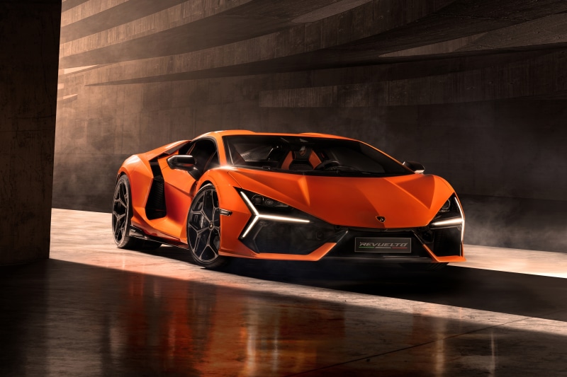Lamborghini Revuelto in concrete structure