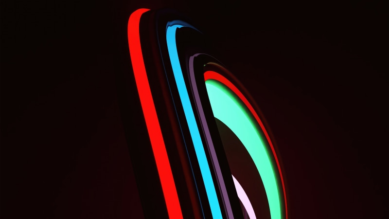 Abstract neon lines artwork