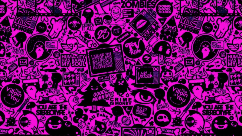 Abstract Pink and Black Collage Artwork