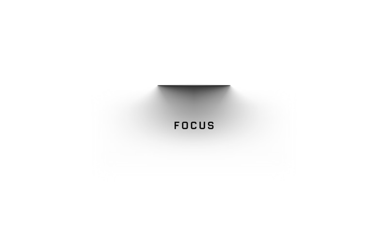 FOCUS typography with shadow effect