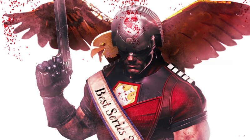 Peacemaker from Peacemaker with a sash and gun