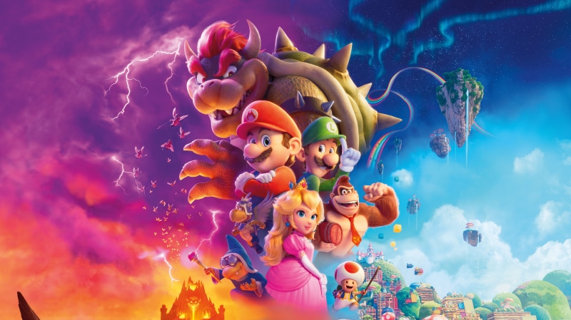 Bowser and characters from The Super Mario Bros. Movie