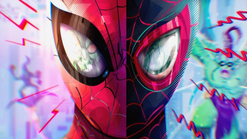 Spider-Man artwork with Miles Morales and Green Goblin