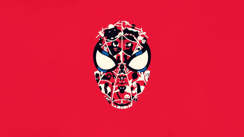 Spider-Man minimalist artwork with villains