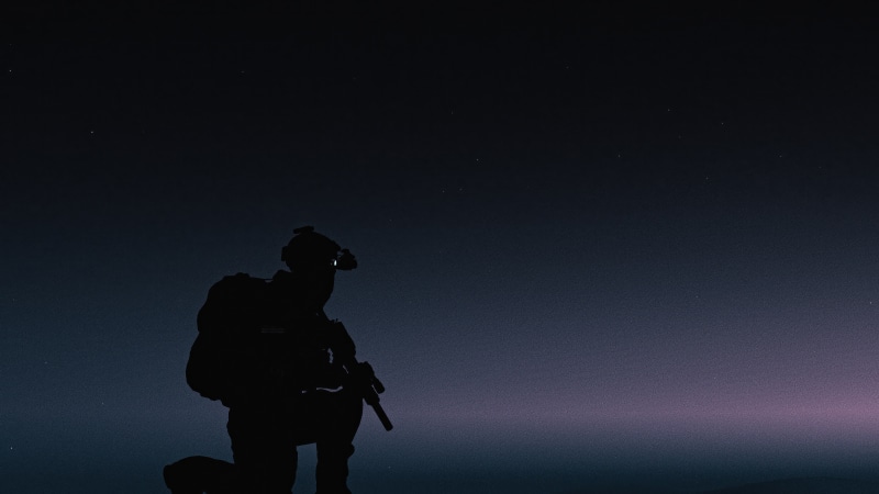 Soldier kneeling in Arma 3 4K