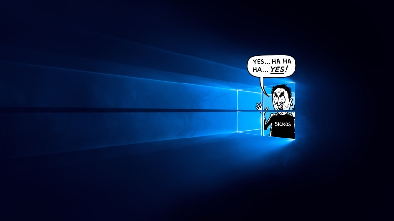 Windows 10 wallpaper with cartoon character