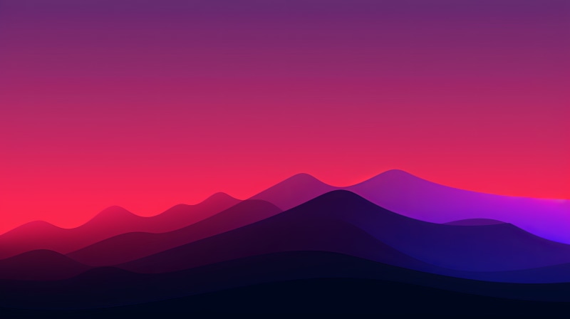 Minimalist mountain landscape with gradient sky