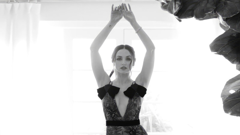 Ana de Armas monochrome portrait