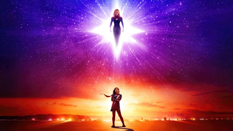 Captain Marvel and Ms. Marvel from The Marvels