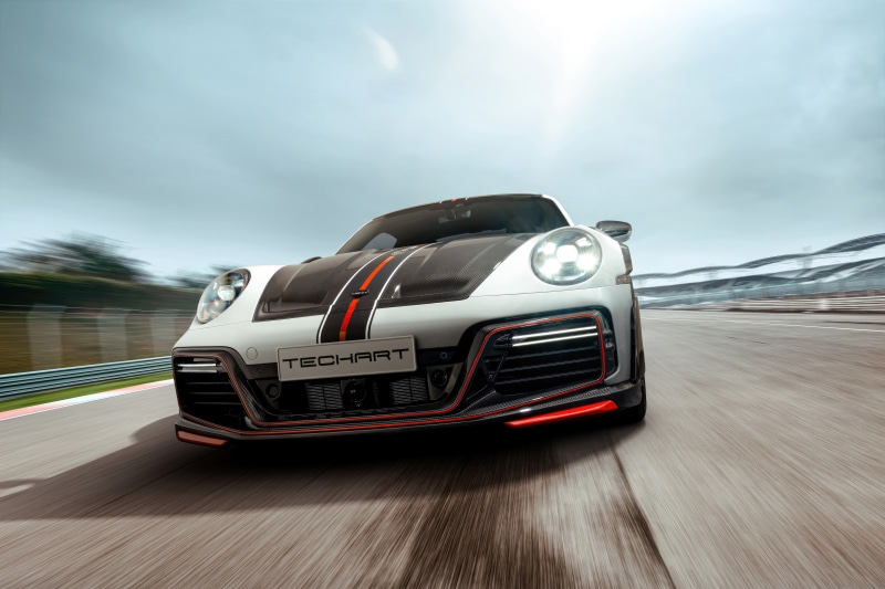 Techart Porsche 992 on a Racetrack