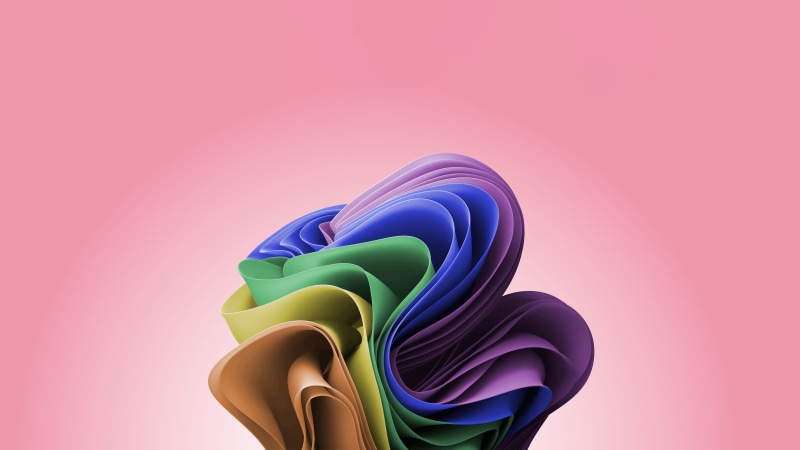Windows 11 abstract colorful flowing shapes 4K