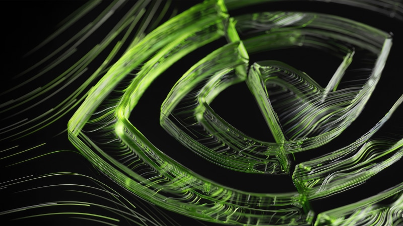 Nvidia logo abstract green lines 4K