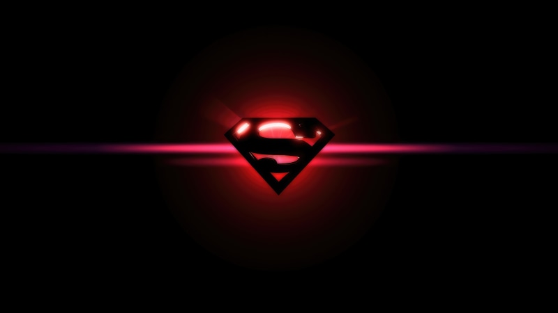 Superman logo with red glow