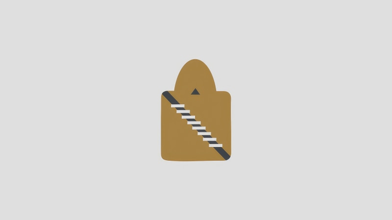 Minimalist artwork of a stylized bag with stairs