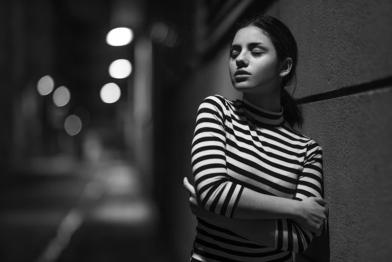 Monochrome portrait of Delaia Gonzalez