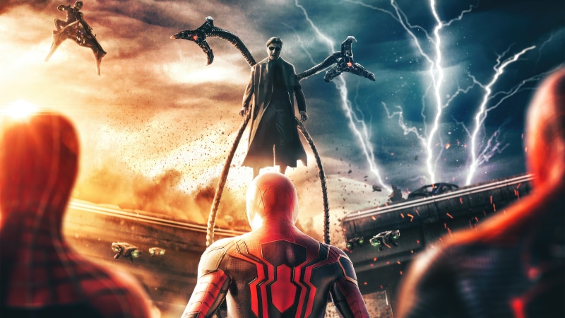 Spider-Man and Doctor Octopus in a battle