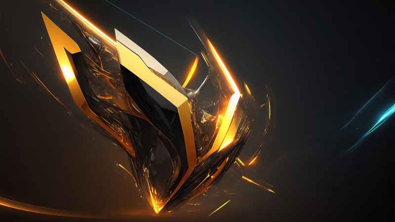 Abstract golden and black digital art 4K
