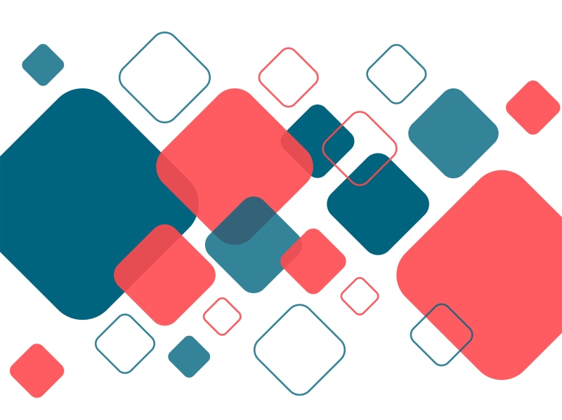 Abstract art with overlapping rounded squares