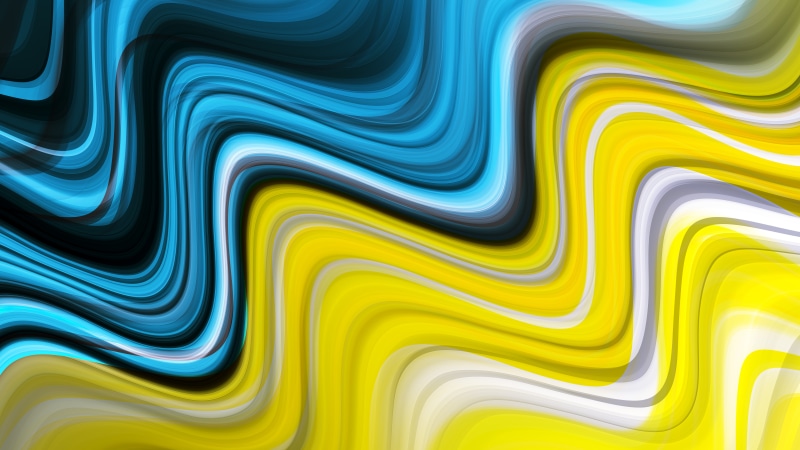 Abstract wavy lines in blue and yellow 4K