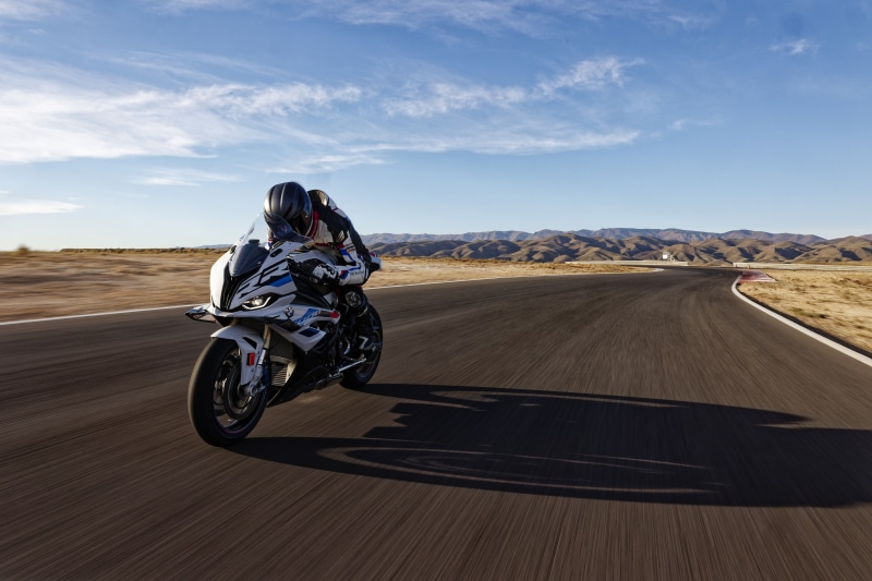 BMW S 1000 RR motorcycle on a race track